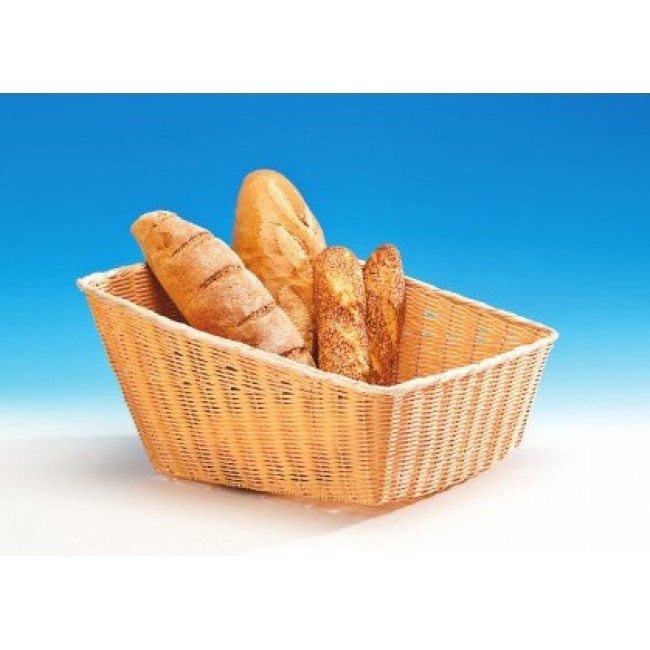 Alkan Angled Woven Plastic Display Basket - Natural 46x40cm Woven Plastic for hospitality & OS&E
