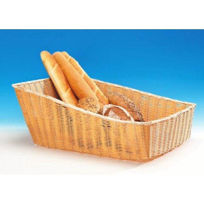 Alkan Angled Woven Plastic Display Basket - Natural 61x46cm Woven Plastic for hospitality & OS&E