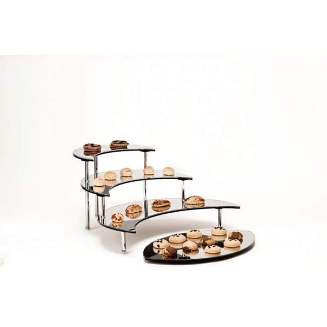 Alkan Crescent Mirrored Display Riser 26cm High for hospitality & OS&E