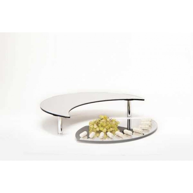 Alkan Crescent-Shaped Mirrored Display Stand 60cm for hospitality & OS&E