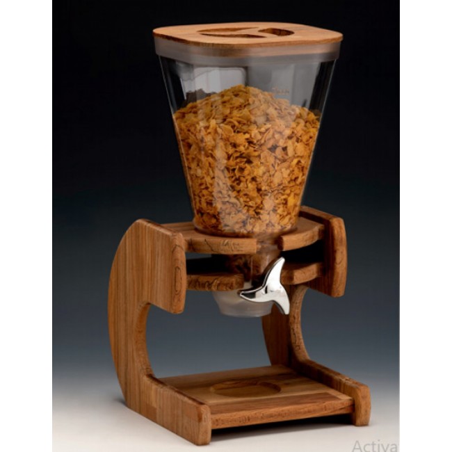 Alkan Double Cereal Dispenser with Wooden Base 5.5 liter for hospitality & OS&E