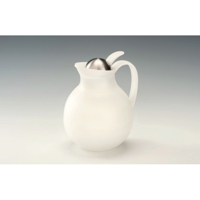 Alkan Glass-Lined Thermos - White 1 Liter Glass for hospitality & OS&E