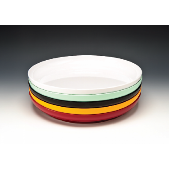 Alkan Melamine Round Platter with Rim - Black 39cm Melamine for hospitality & OS&E