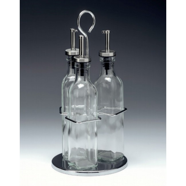 Alkan Oil & Vinegar Cruet Set with Ring Stand 250ml for hospitality & OS&E