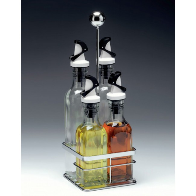 Alkan Oil & Vinegar Cruet Set with Stand 150ml for hospitality & OS&E