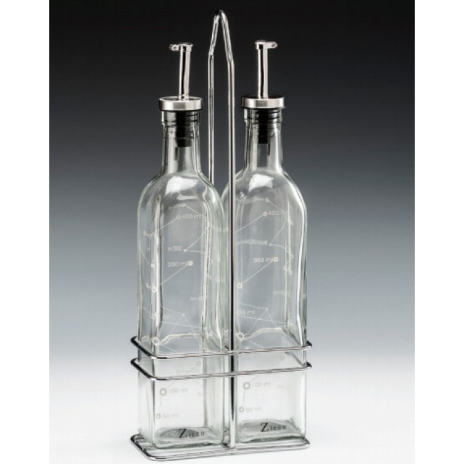 Alkan Oil & Vinegar Cruet Set with Wire Caddy 500ml Wire for hospitality & OS&E