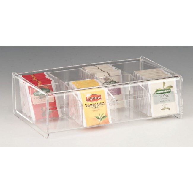 Alkan Polycarbonate 8-Compartment Tea & Condiment Caddy Polycarbonate for hospitality & OS&E