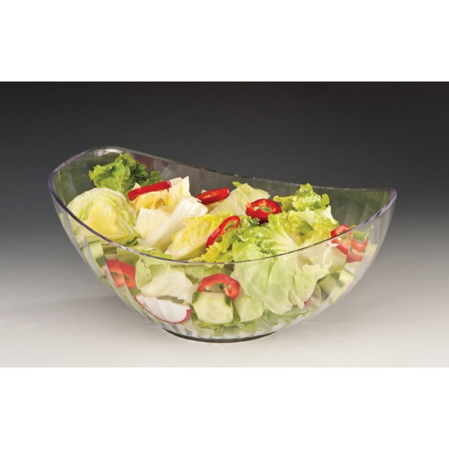Alkan Polycarbonate Angled Display Bowl - Clear 33x22.5cm Polycarbonate for hospitality & OS&E