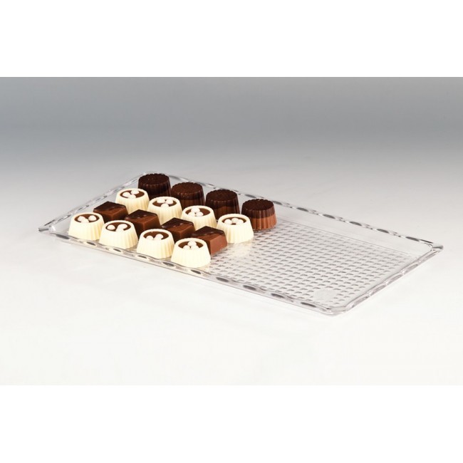 Alkan Polycarbonate Chocolate Display Tray - Black 15x30cm Polycarbonate for hospitality & OS&E