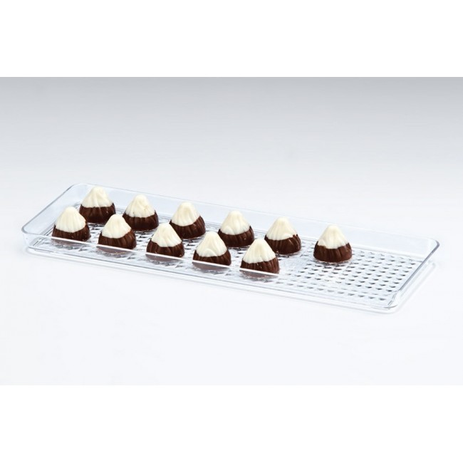 Alkan Polycarbonate Chocolate Display Tray - Brown 10x30cm Polycarbonate for hospitality & OS&E