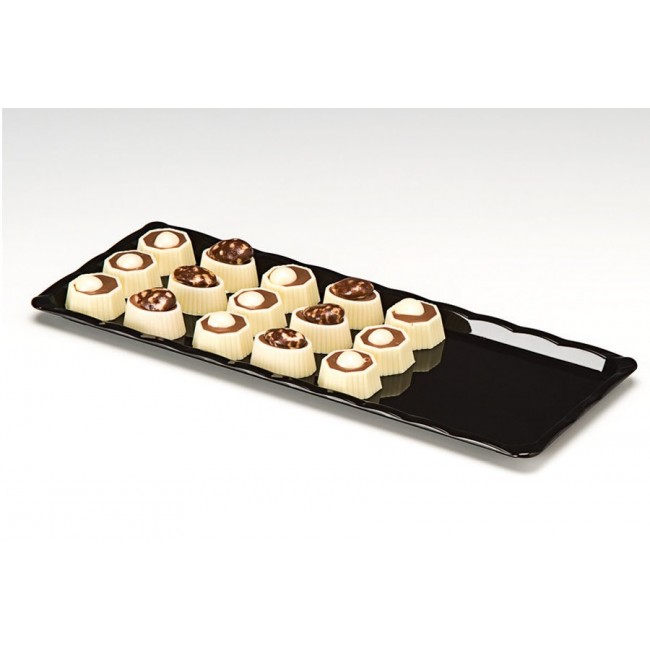 Alkan Polycarbonate Chocolate Display Tray - White 10x30cm Polycarbonate for hospitality & OS&E