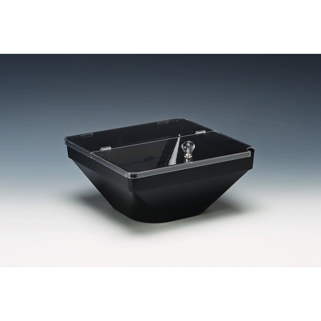 Alkan Polycarbonate Square Bowl with Lid - Black 22cm Polycarbonate for hospitality & OS&E