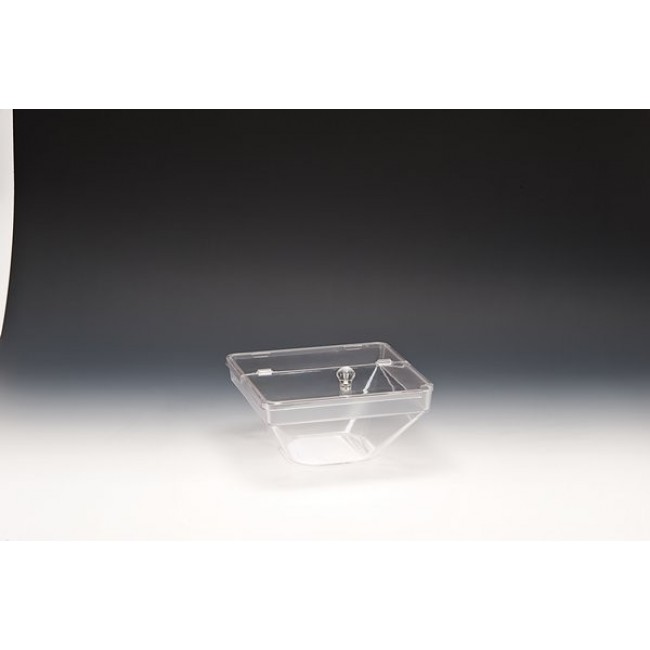 Alkan Polycarbonate Square Bowl with Lid - Clear 22cm Polycarbonate for hospitality & OS&E
