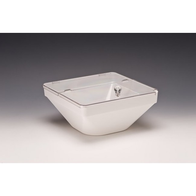 Alkan Polycarbonate Square Bowl with Lid - White 22cm Polycarbonate for hospitality & OS&E