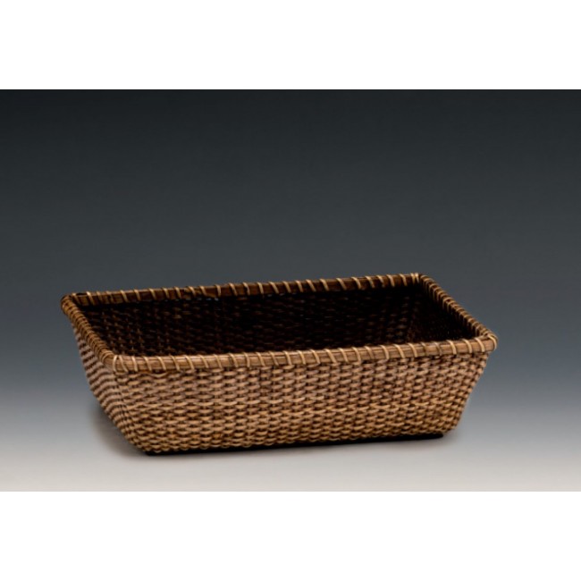 Alkan Rattan Style Rectangular Basket - Dark 34.5x24cm for hospitality & OS&E