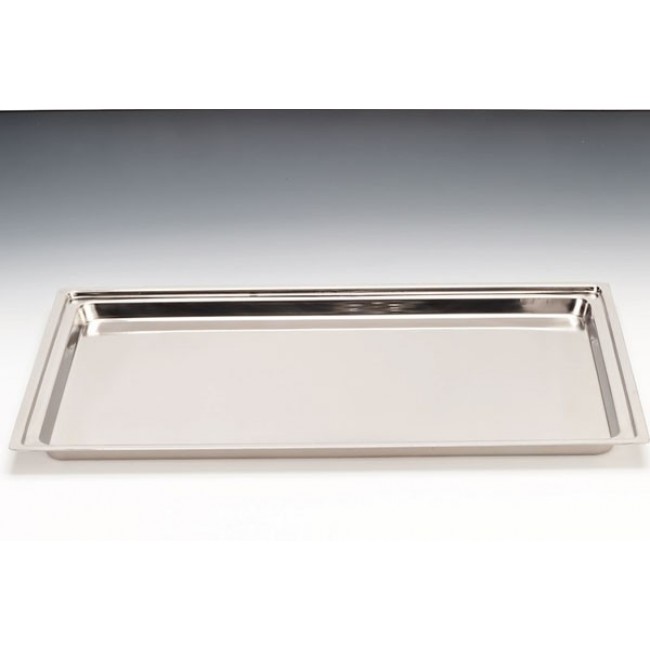 Alkan Rectangular Steel Display Tray - Deep 56x36cm Stainless Steel for hospitality & OS&E