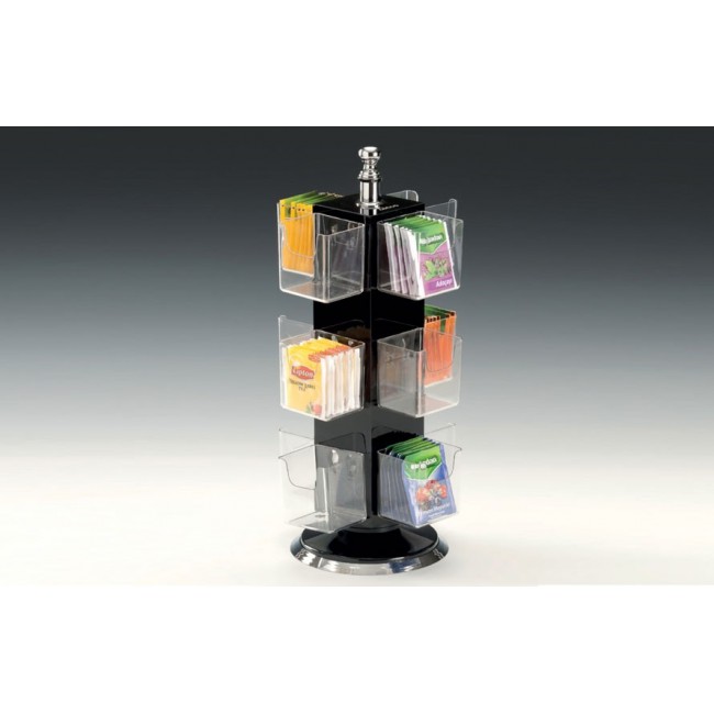 Alkan Rotating 12-Compartment Tea Bag Stand - White 36 cm for hospitality & OS&E