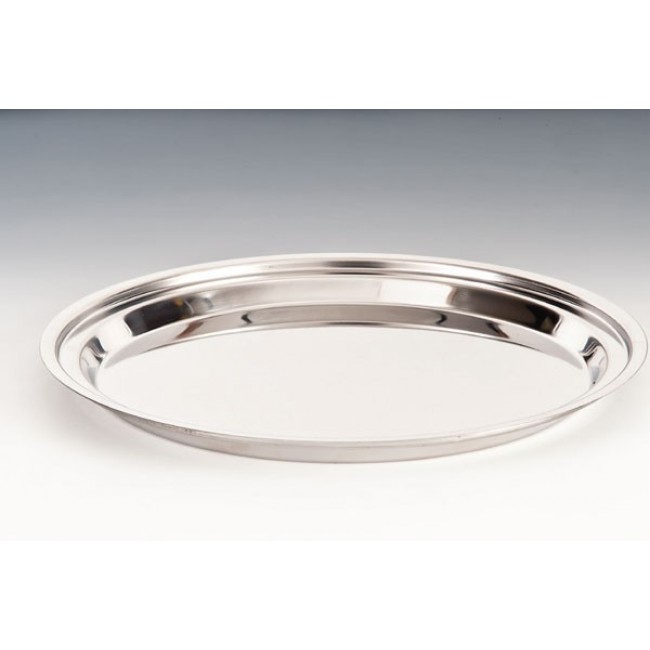 Alkan Round Steel Display Tray with Handles 35cm Stainless Steel for hospitality & OS&E