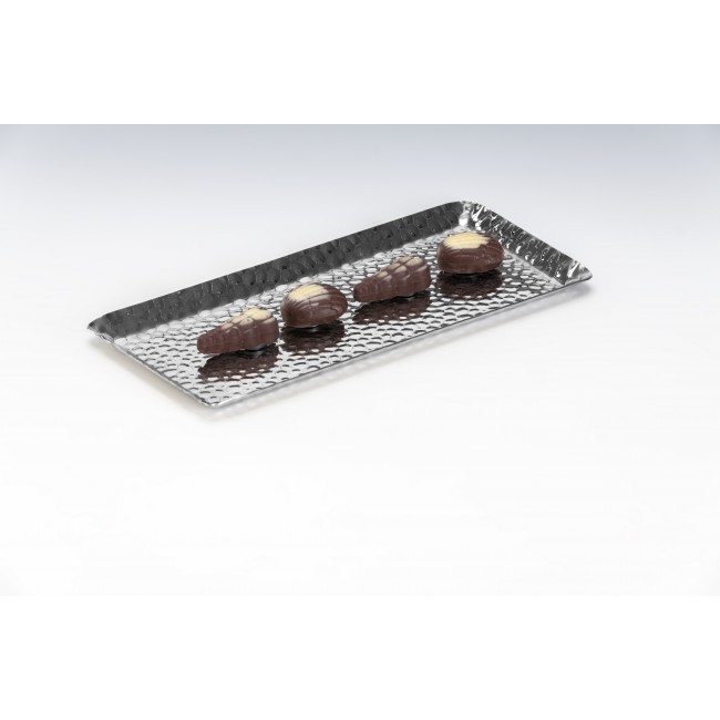 Alkan Stainless Steel Chocolate Display Tray 9.5x19.5cm Stainless Steel for hospitality & OS&E