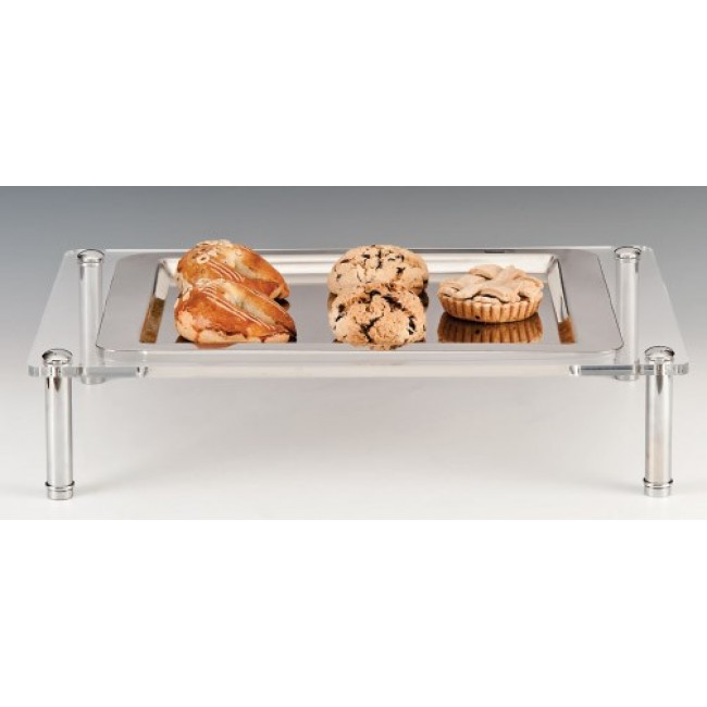Alkan Steel Tray with Display Stand Stainless Steel for hospitality & OS&E