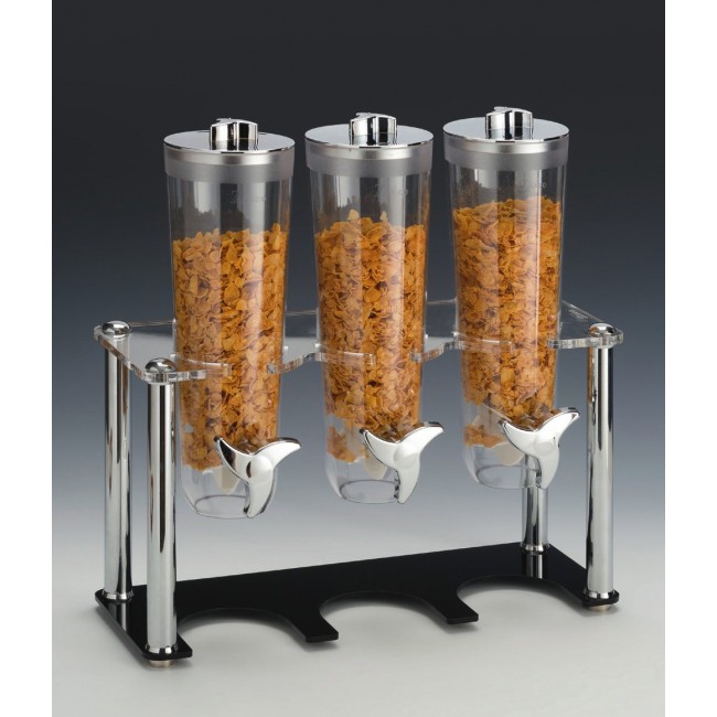 Alkan Triple Cereal Dispenser with Wire Stand Wire for hospitality & OS&E