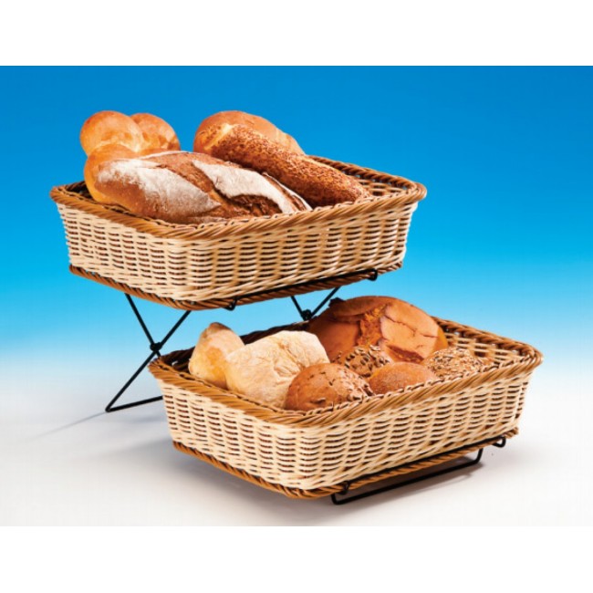 Alkan Two-Tier Rectangular Basket Stand for hospitality & OS&E