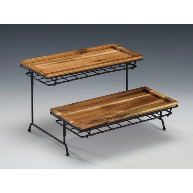 Alkan Wooden Display Stand with Metal Legs 30cm for hospitality & OS&E