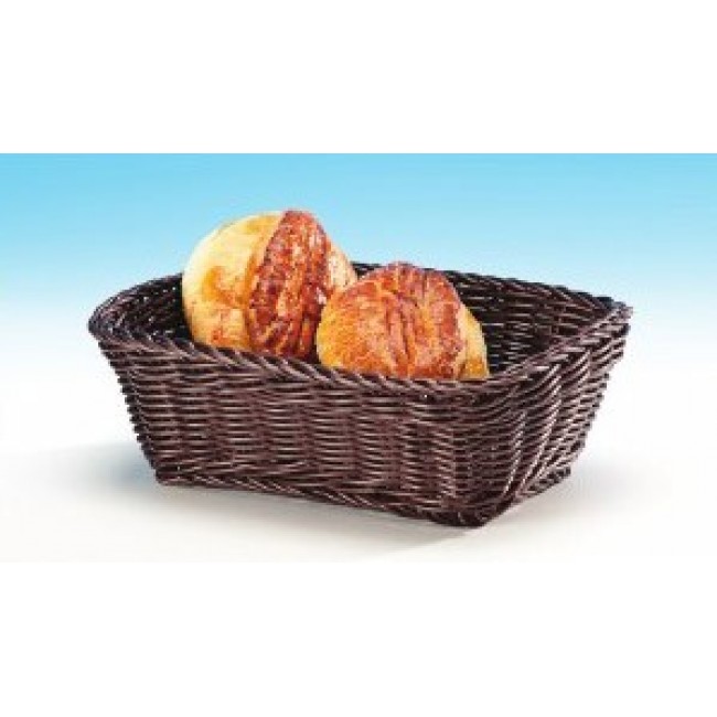 Alkan Woven Plastic Angled Basket - Brown 23x19cm Woven Plastic for hospitality & OS&E