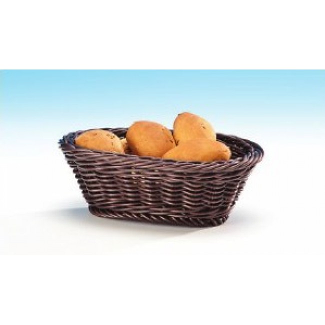 Alkan Woven Plastic Basket - Brown 18x12cm Woven Plastic for hospitality & OS&E