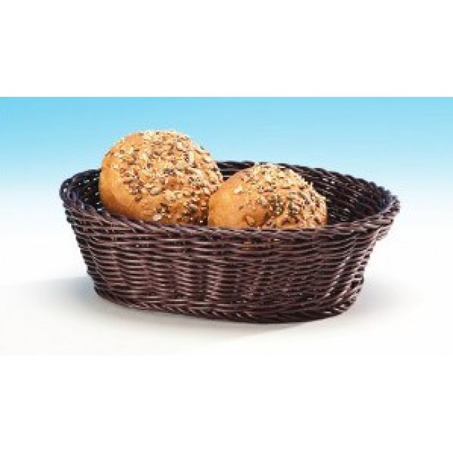 Alkan Woven Plastic Basket - Brown 25x19cm Woven Plastic for hospitality & OS&E