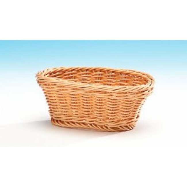 Alkan Woven Plastic Basket - Natural 18x12cm Woven Plastic for hospitality & OS&E
