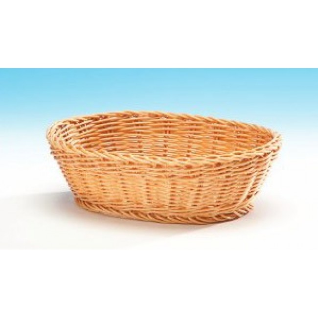 Alkan Woven Plastic Basket - Natural 25x19cm Woven Plastic for hospitality & OS&E