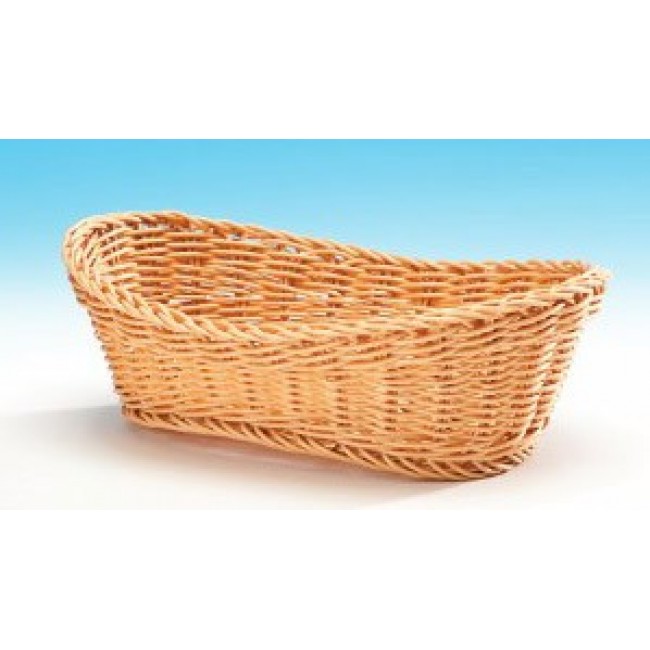 Alkan Woven Plastic Basket with Handles - Natural 29x20cm Woven Plastic for hospitality & OS&E
