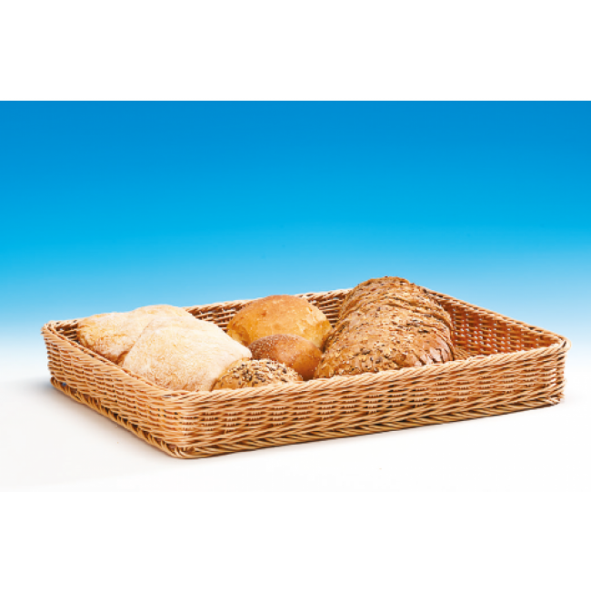 Alkan Woven Plastic Display Basket - Brown 46x34cm Woven Plastic for hospitality & OS&E