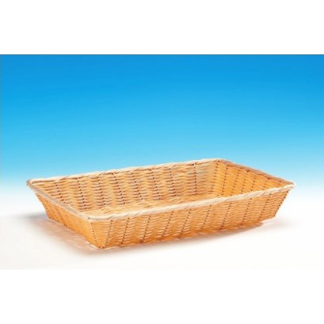 Alkan Woven Plastic Display Tray - Natural 42x30cm Woven Plastic for hospitality & OS&E