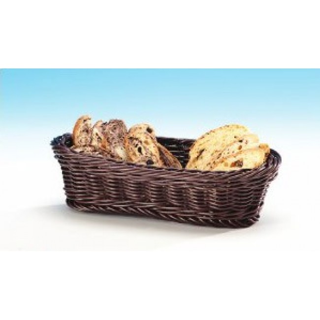 Alkan Woven Plastic Rectangular Basket - Brown 23x10cm Woven Plastic for hospitality & OS&E