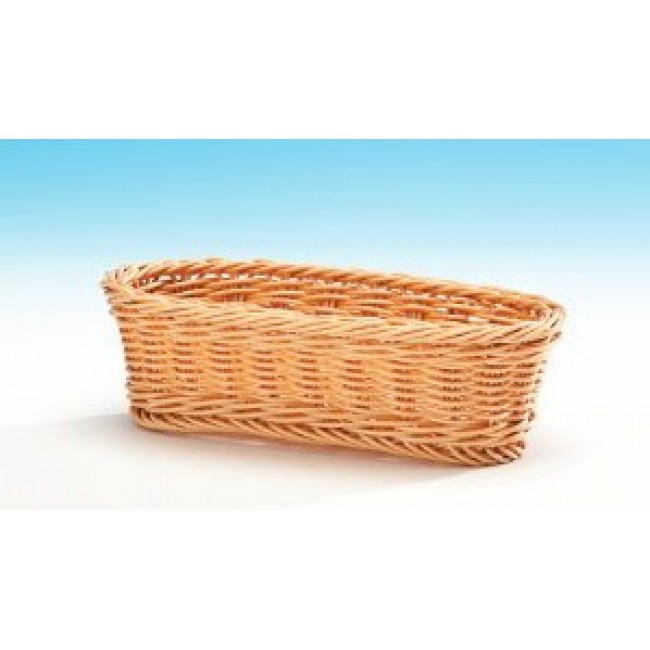 Alkan Woven Plastic Rectangular Basket - Natural 23x10cm Woven Plastic for hospitality & OS&E