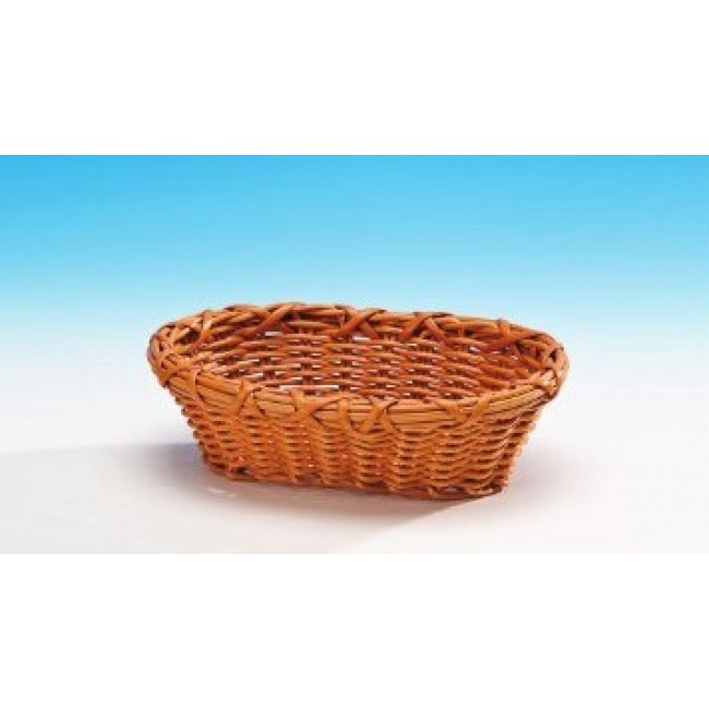 Alkan Woven Plastic Serving Basket - Brown 18x23cm Woven Plastic for hospitality & OS&E