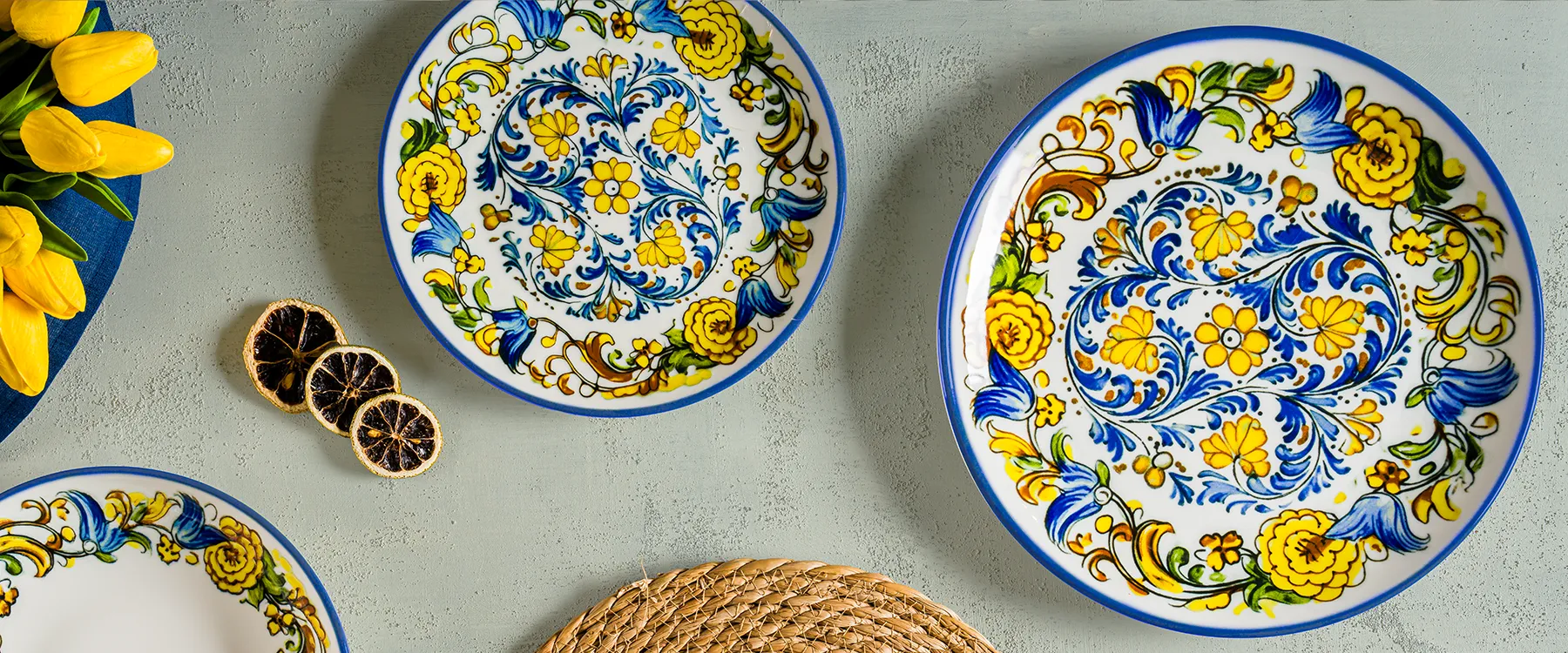 Albufera Mid White Bloom Deep Plate 28 cm 1700 cc - Styled