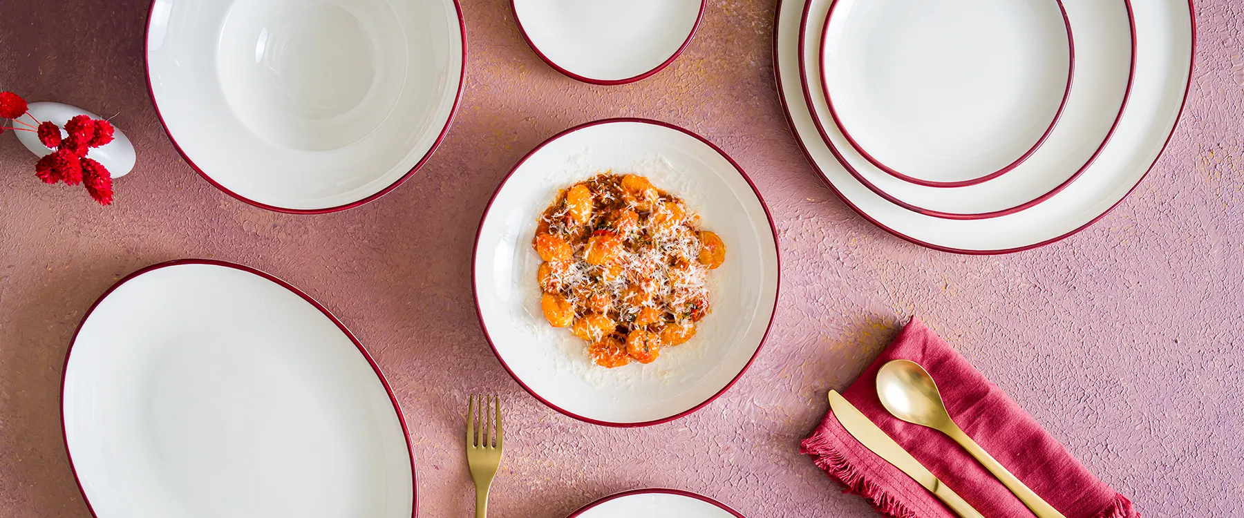 Linea Burgundy Hygge 14cm  Bowl  400 cc - Styled