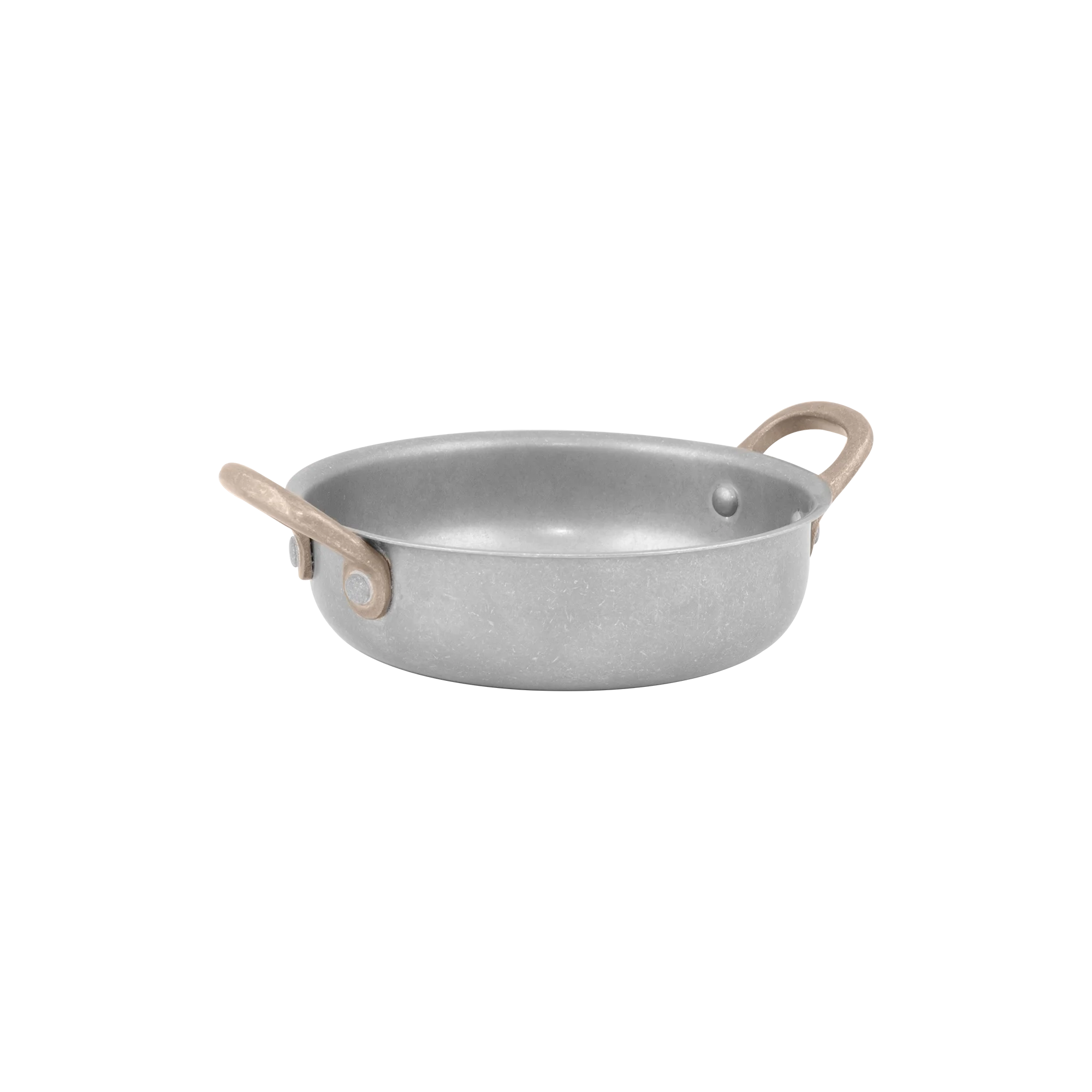 Antique Heavy Fry Pan - with 2 Side Brass Handles 18 x 4.5 cm - 900 ml