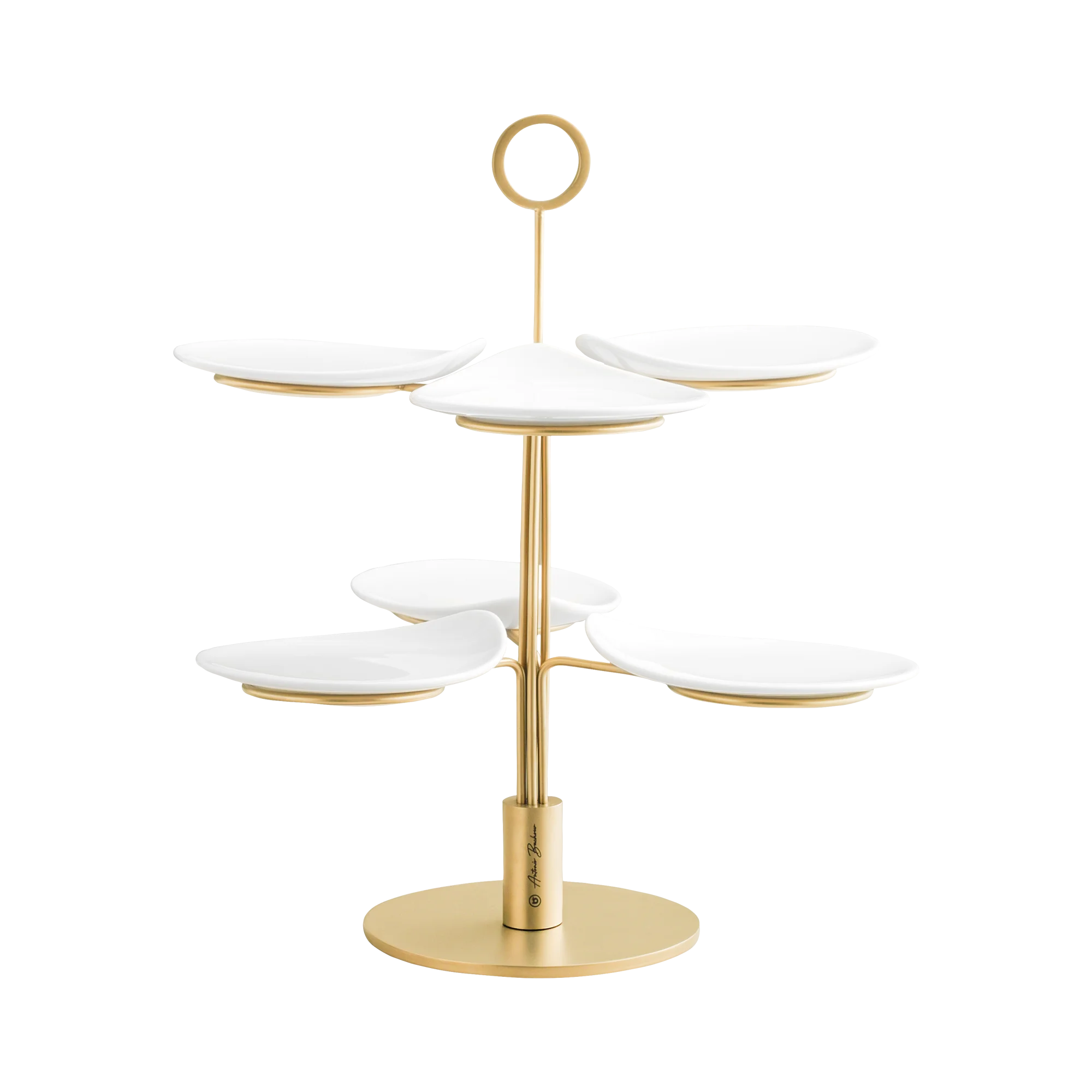 Clair Matte Gold 7Pcs Serving Stand Set