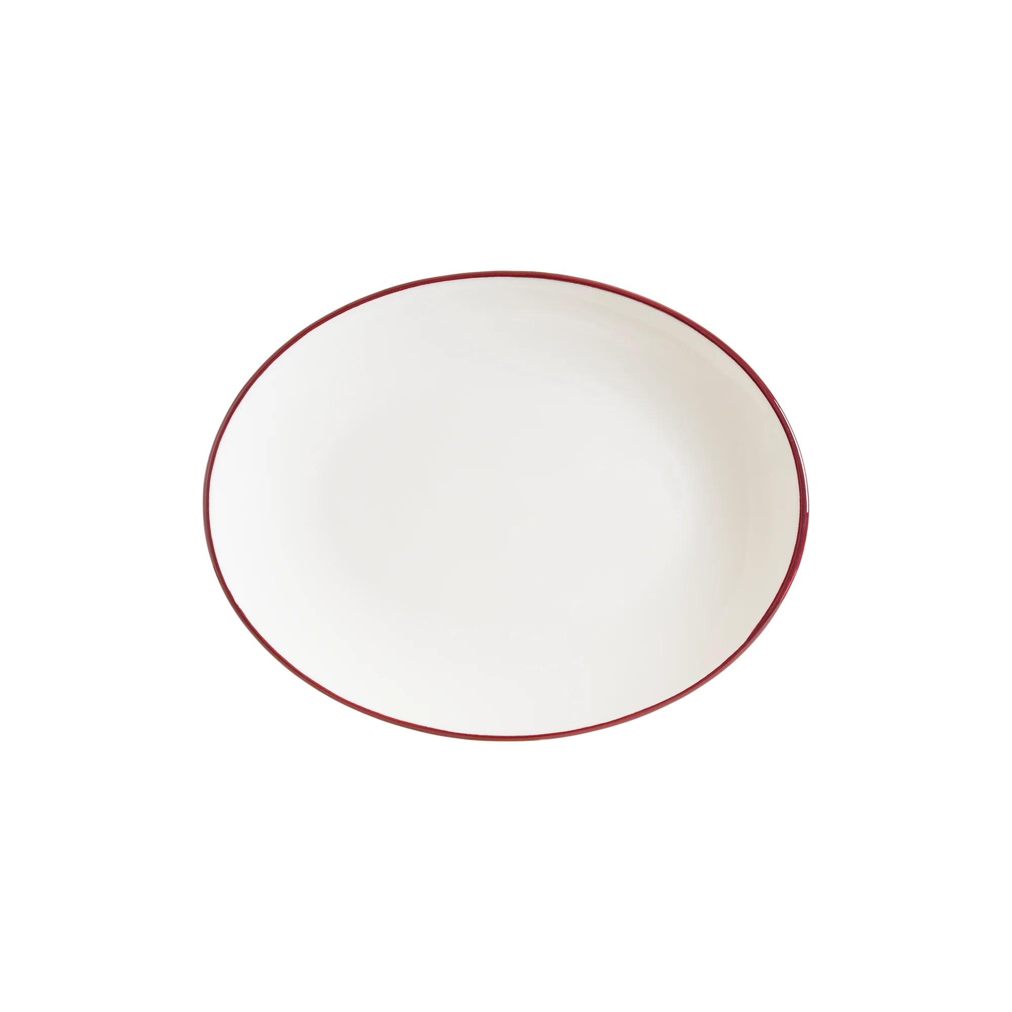 Linea Burgundy Moove Oval Plate 25 cm