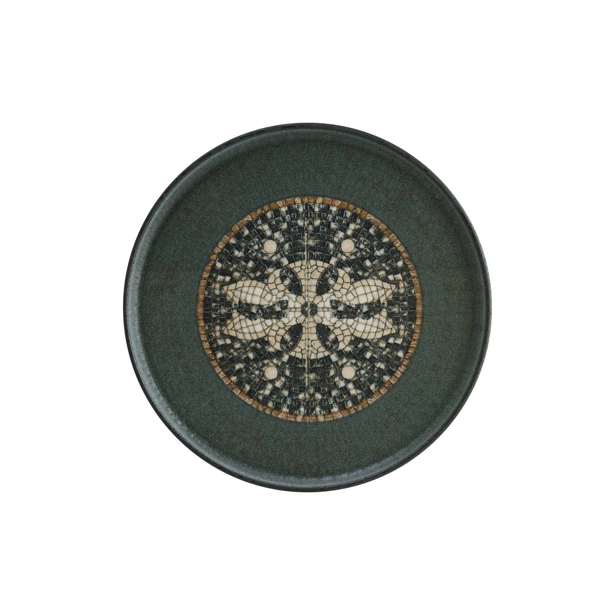Mesopotamia Mosaic Anthracite 16cm Hygge Flat plate