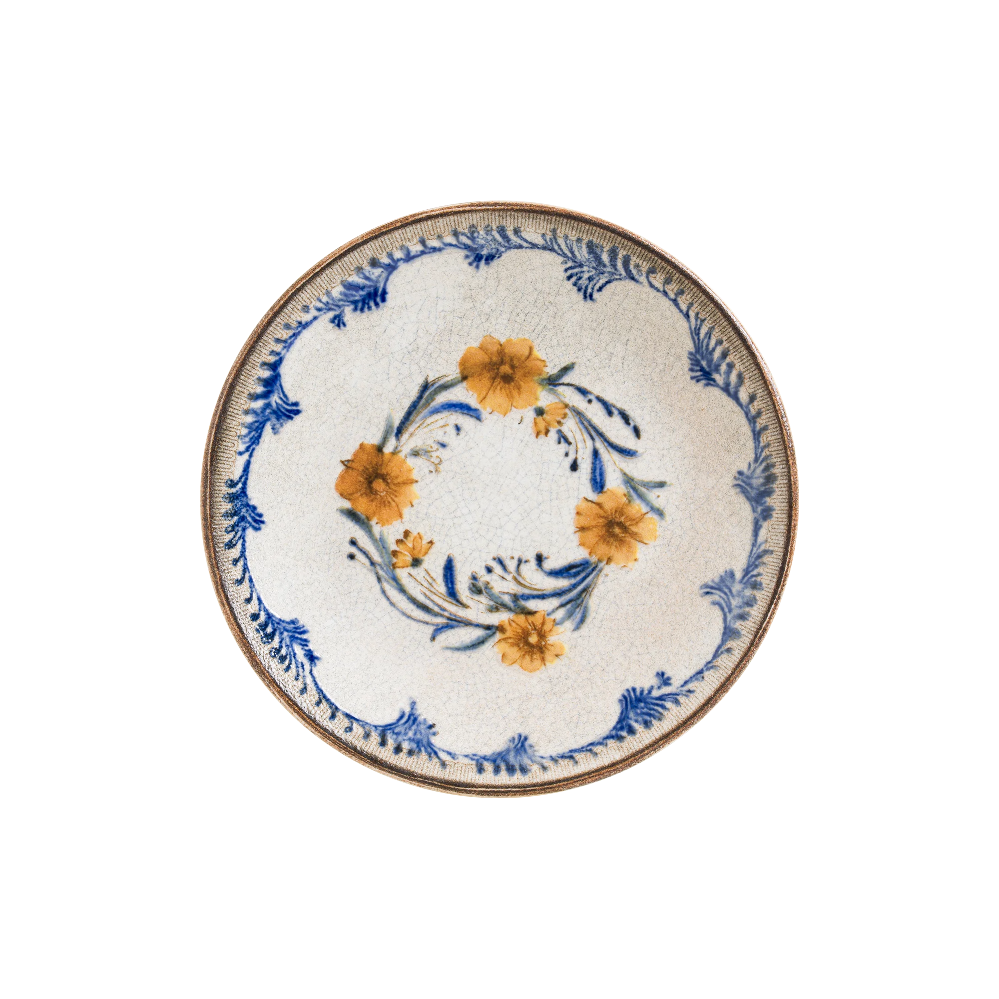Retro Floral Gourmet Flat Plate 17 cm