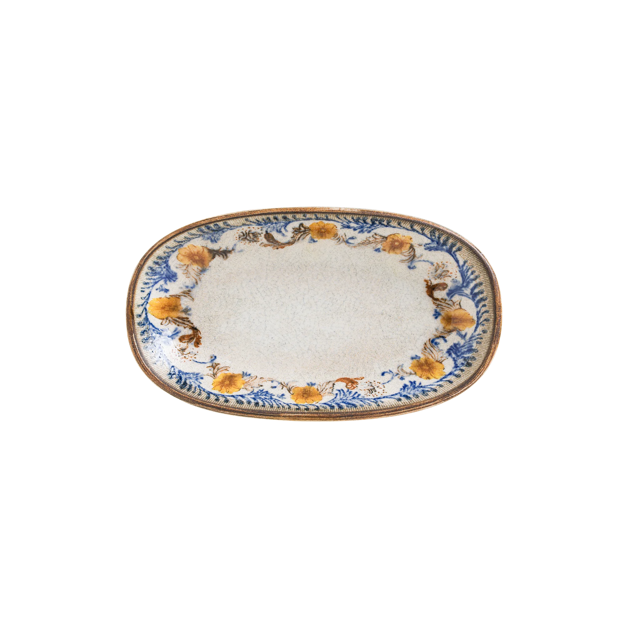 Retro Floral Gourmet Oval Plate 15*8.5 cm 95 cc