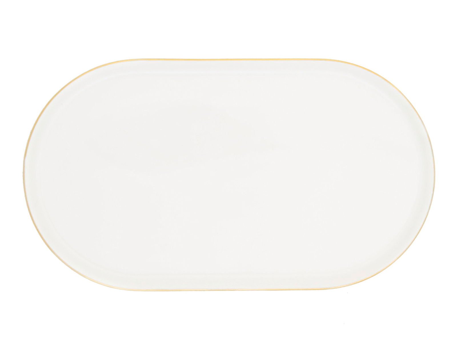 Porland Chopin Gold Gilded Boat Plate 28cm