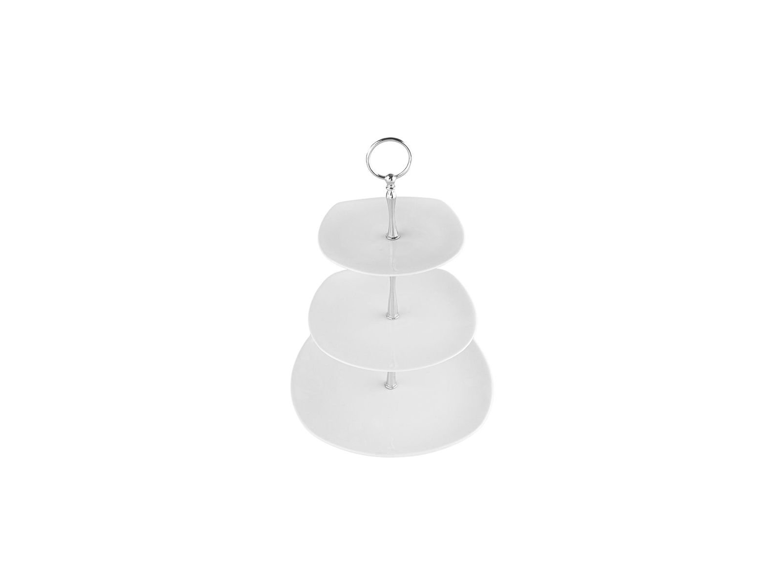 Porland Square White Layered Cookie Plate