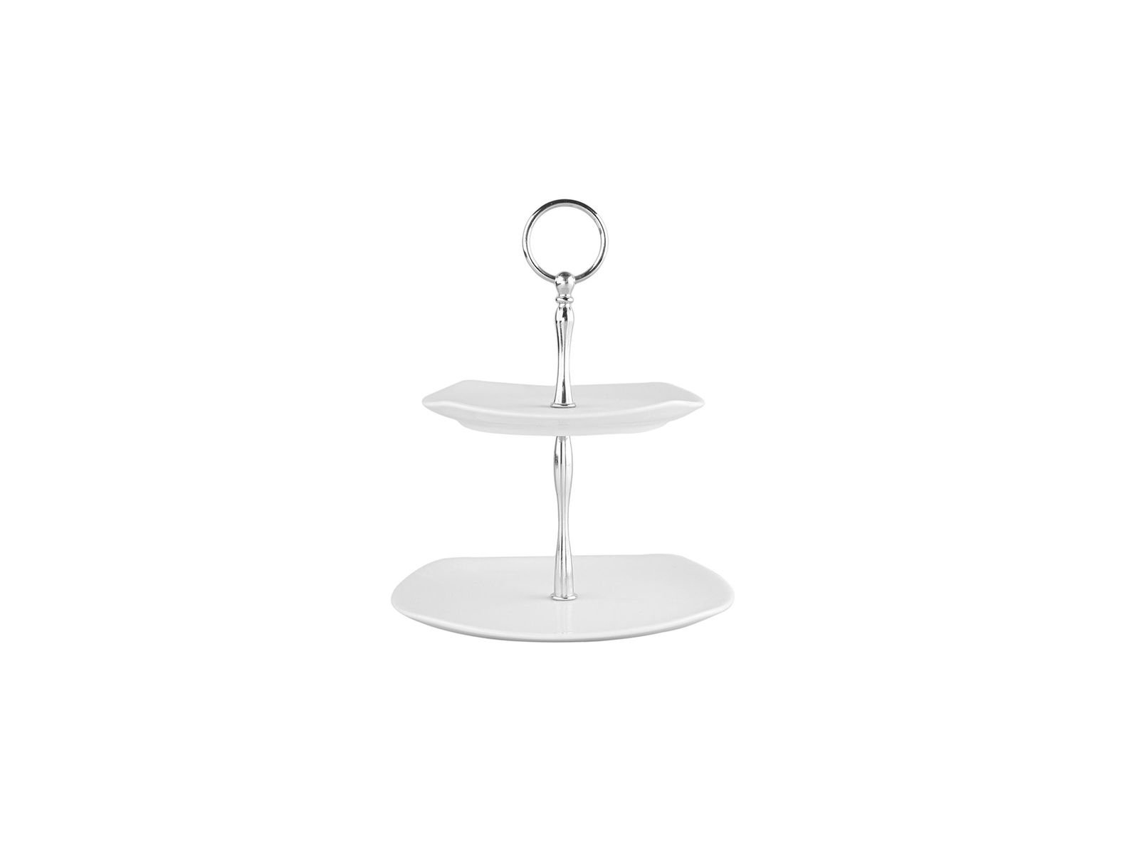 Porland Square White Layered Cookie Plate
