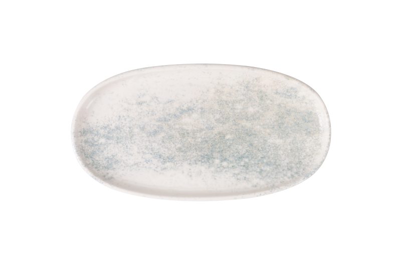 Smoky Matte Blue Oval Plate 21 cm